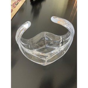 Vintage Cofrac Art Verrier Bowl French Crystal Centerpiece Signed
